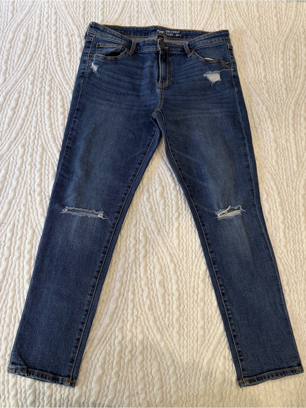 GAP Dark Blue Skinny Jeans with Knee Distress